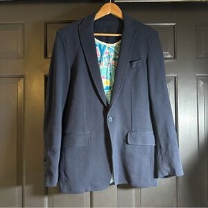 CHUBBIES Captains Navy Blue Sport Coat Suit Blazer Small Cotton Peaked